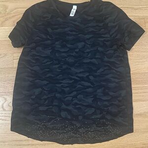 lululemon athletica Black Camo Short Sleeve Tee